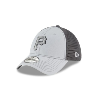 Pittsburgh Pirates Gorra | New Era MLB Grayed Out Neo 39thirty Stretch Fit Cap Mexico - Grises